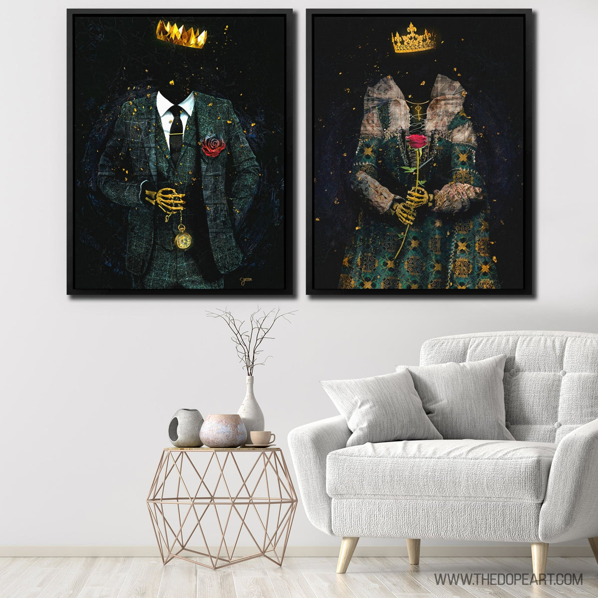 Eternal Royalty King and Queen Set - Thedopeart Canvas