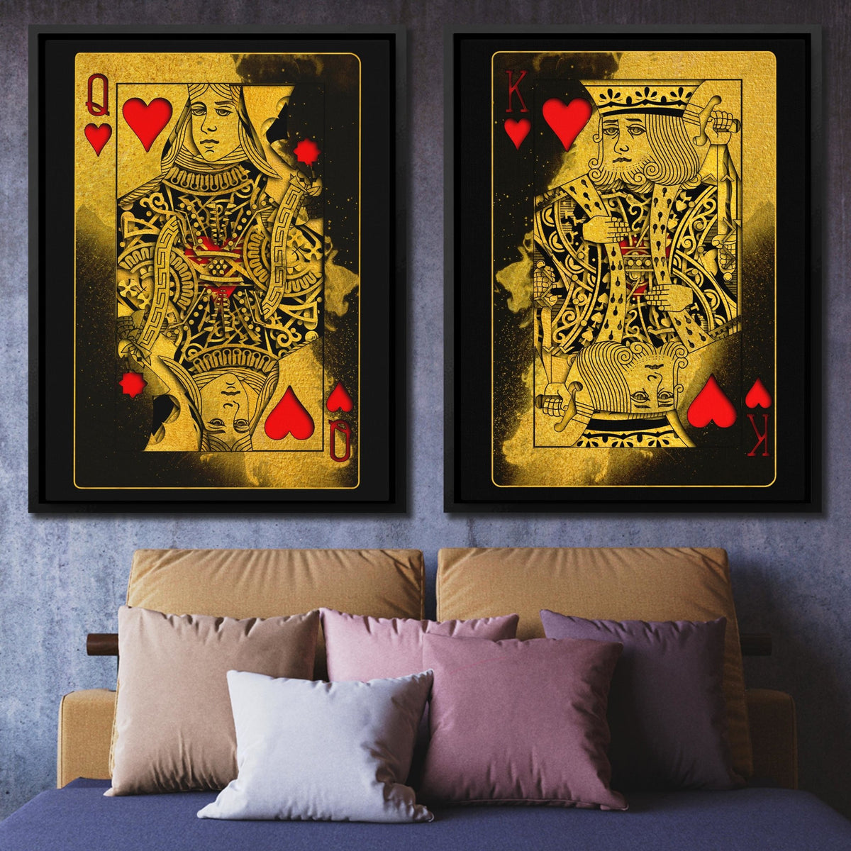 Gold King and Queen Set - Thedopeart Canvas