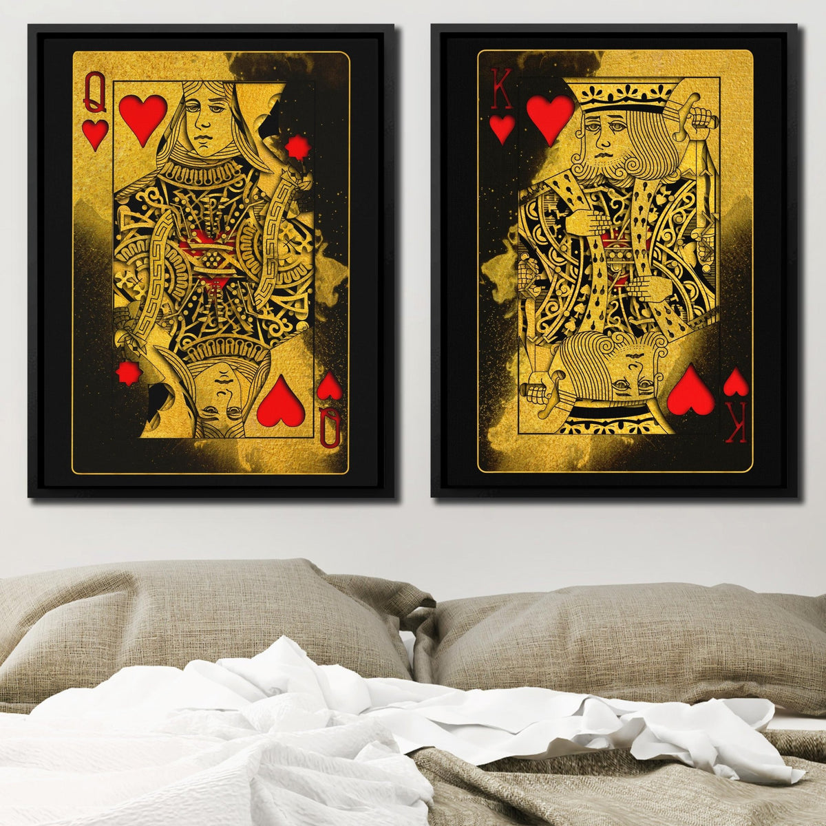 Gold King and Queen Set - Thedopeart Canvas