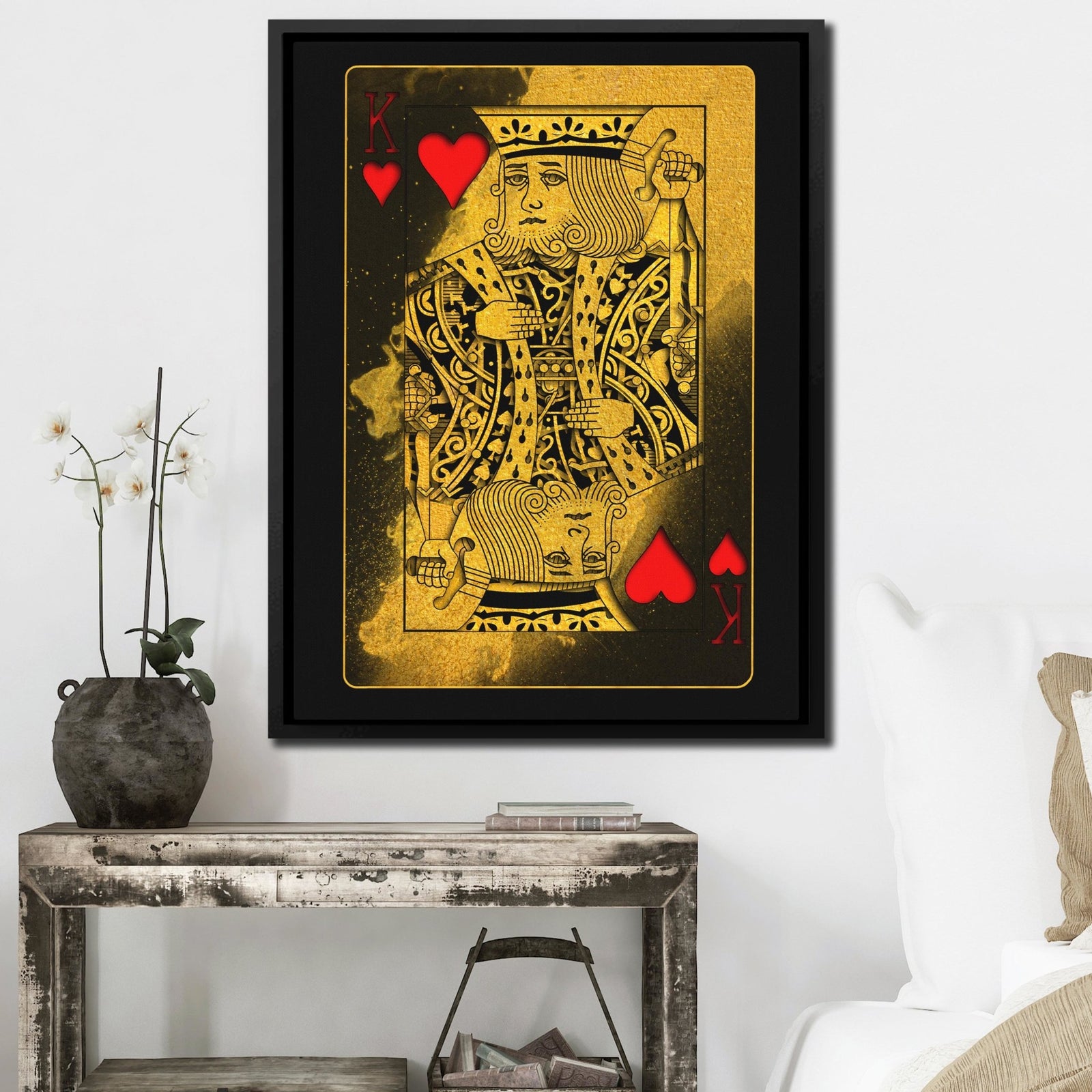 Gold King of Hearts - Thedopeart Canvas