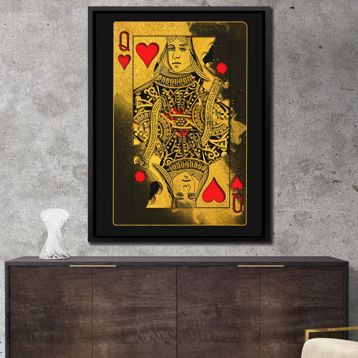 Gold Queen of Hearts - Thedopeart Canvas