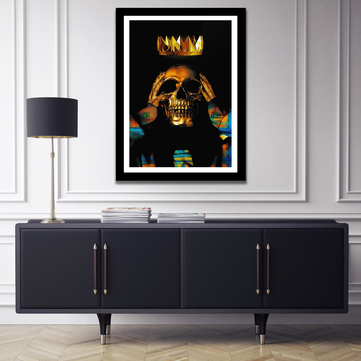 Midas Touch Gold Skull Semi-gloss Print - Thedopeart Prints