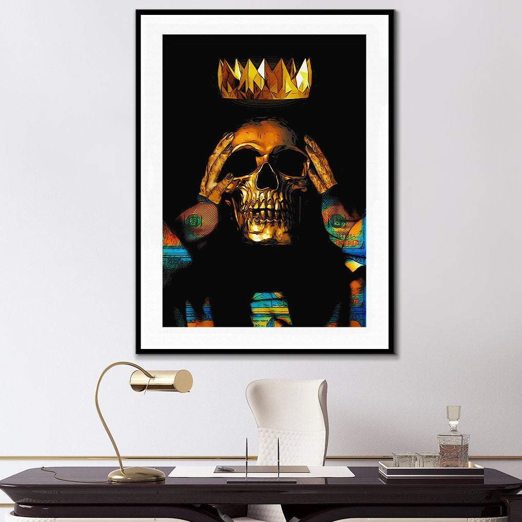 Midas Touch Gold Skull Semi-gloss Print - Thedopeart Prints
