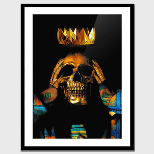 Midas Touch Gold Skull Semi-gloss Print - Thedopeart Prints