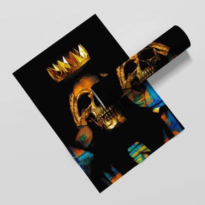 Midas Touch Gold Skull Semi-gloss Print - Thedopeart Prints