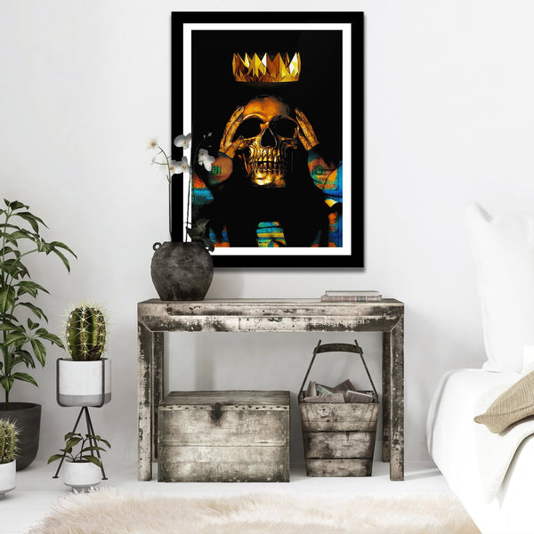 Midas Touch Gold Skull Semi-gloss Print - Thedopeart Prints
