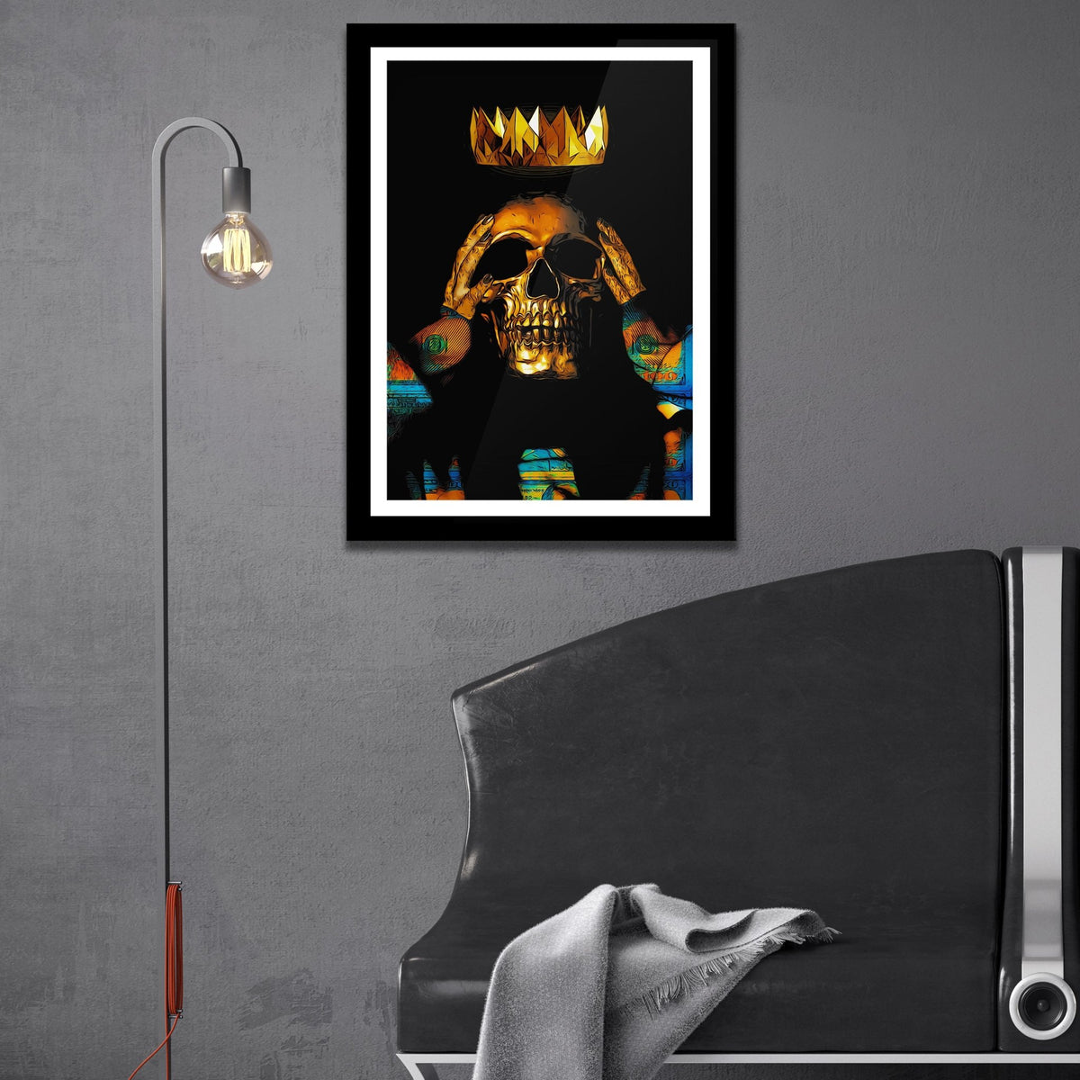 Midas Touch Gold Skull Semi-gloss Print - Thedopeart Prints