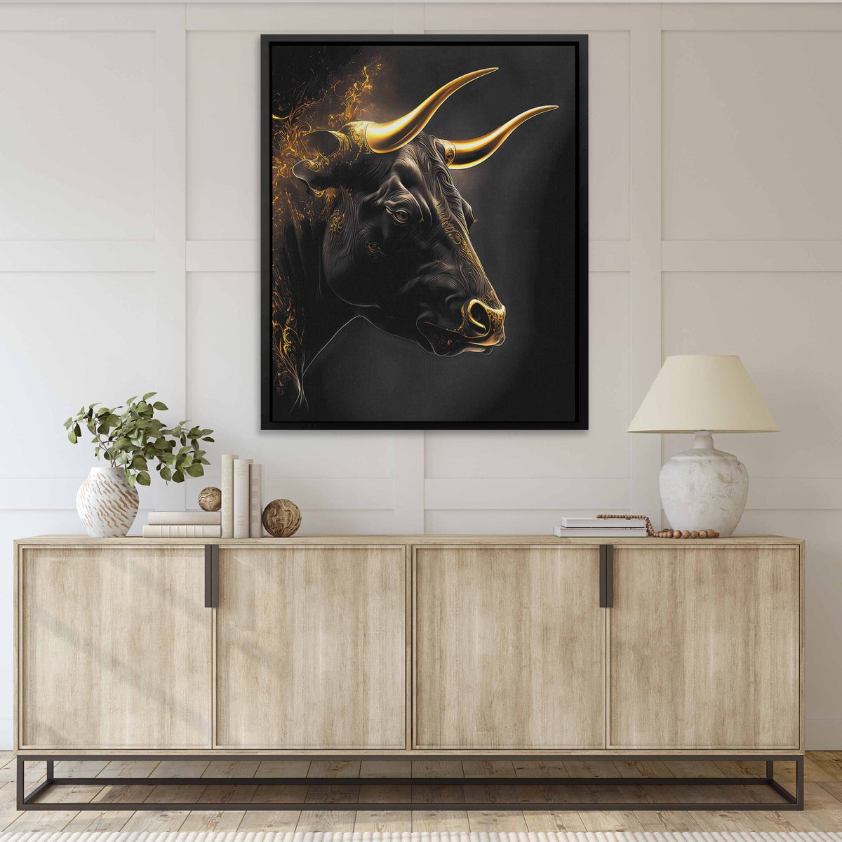 Modern Bull Wall Street Bull Painting | Modern Bull Office Art - Thedopeart