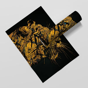 Golden Hype Beast Semi-gloss Print - Thedopeart Prints