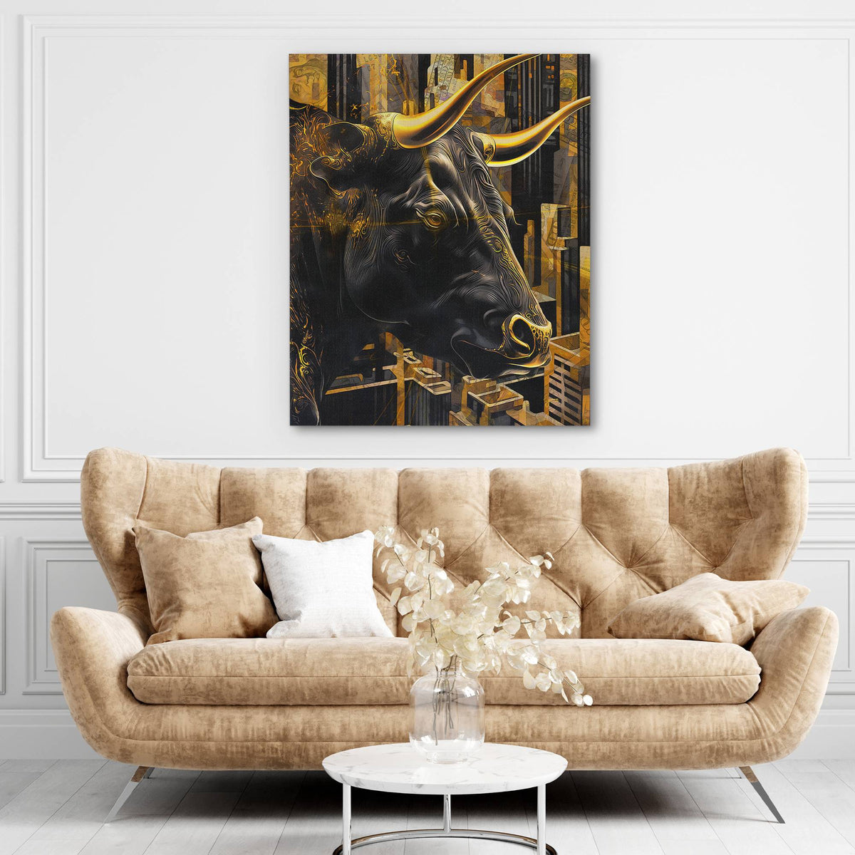 Golden Money Bull - Thedopeart
