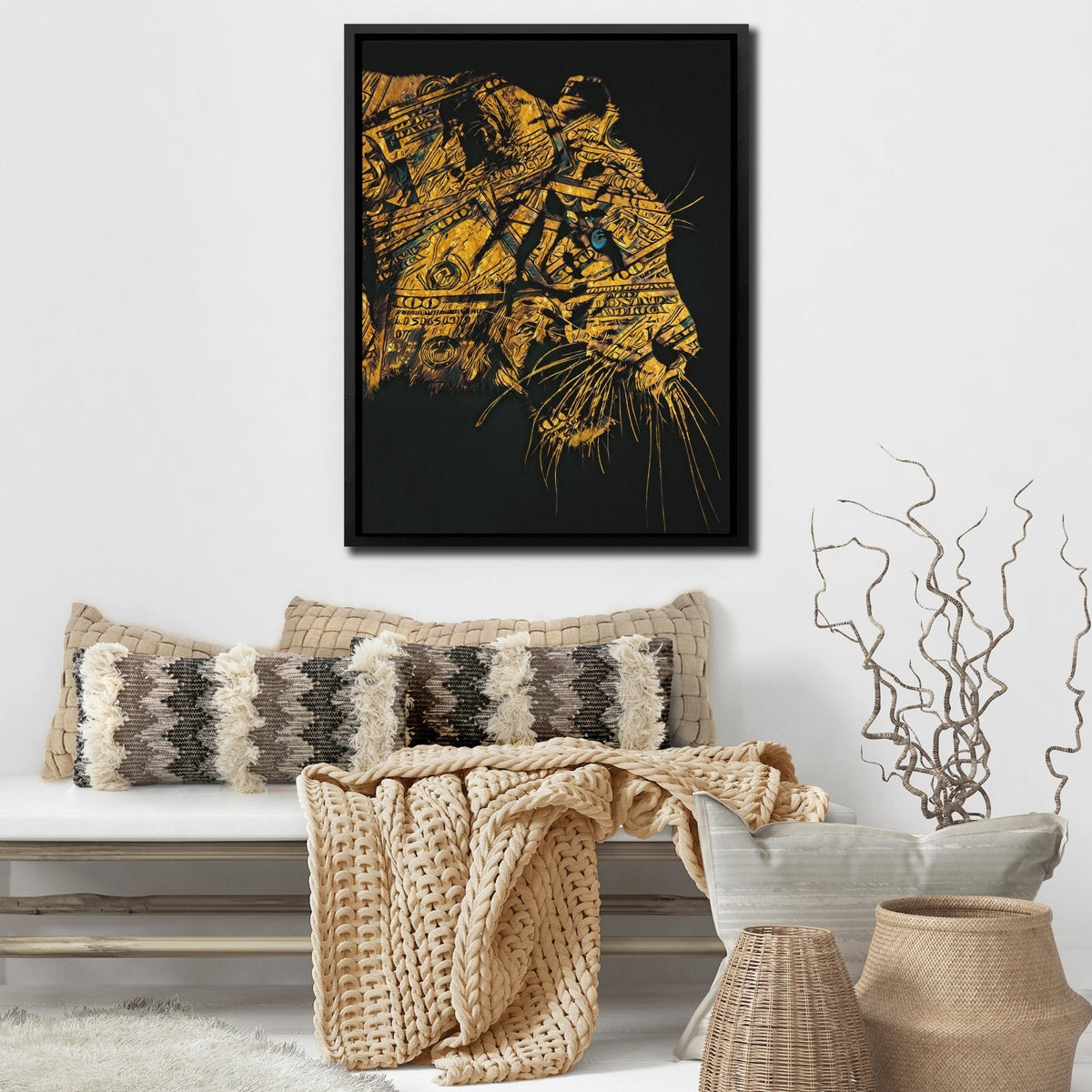 Golden Tiger Hype Beast - Thedopeart Canvas