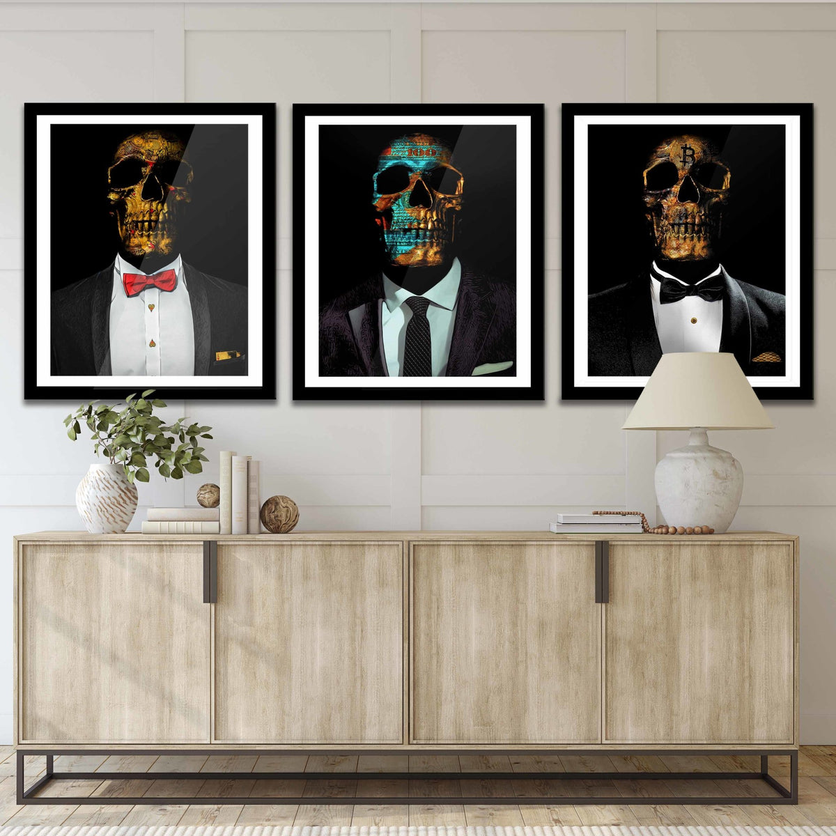 Hustler $kulls 3 Piece Semi-gloss Print Set - Thedopeart Prints