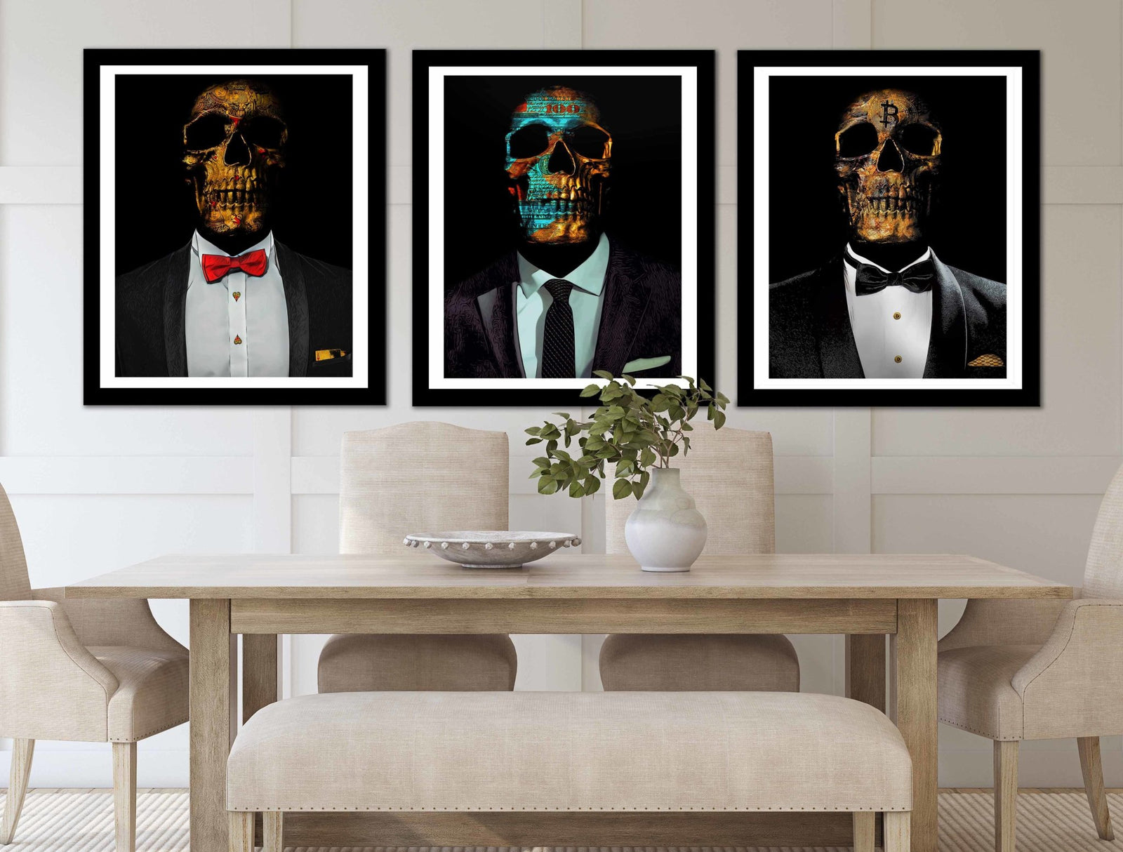 Hustler $kulls 3 Piece Semi-gloss Print Set - Thedopeart Prints