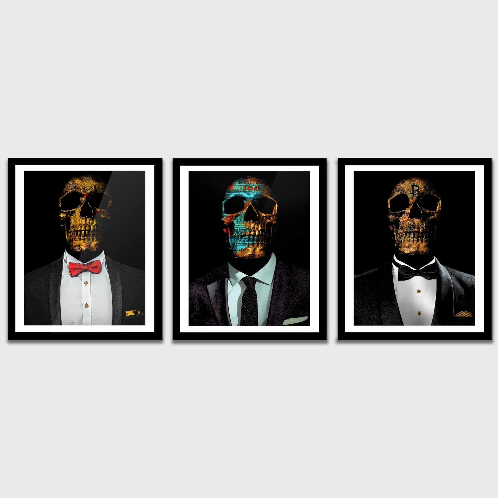 Hustler $kulls 3 Piece Semi-gloss Print Set - Thedopeart Prints