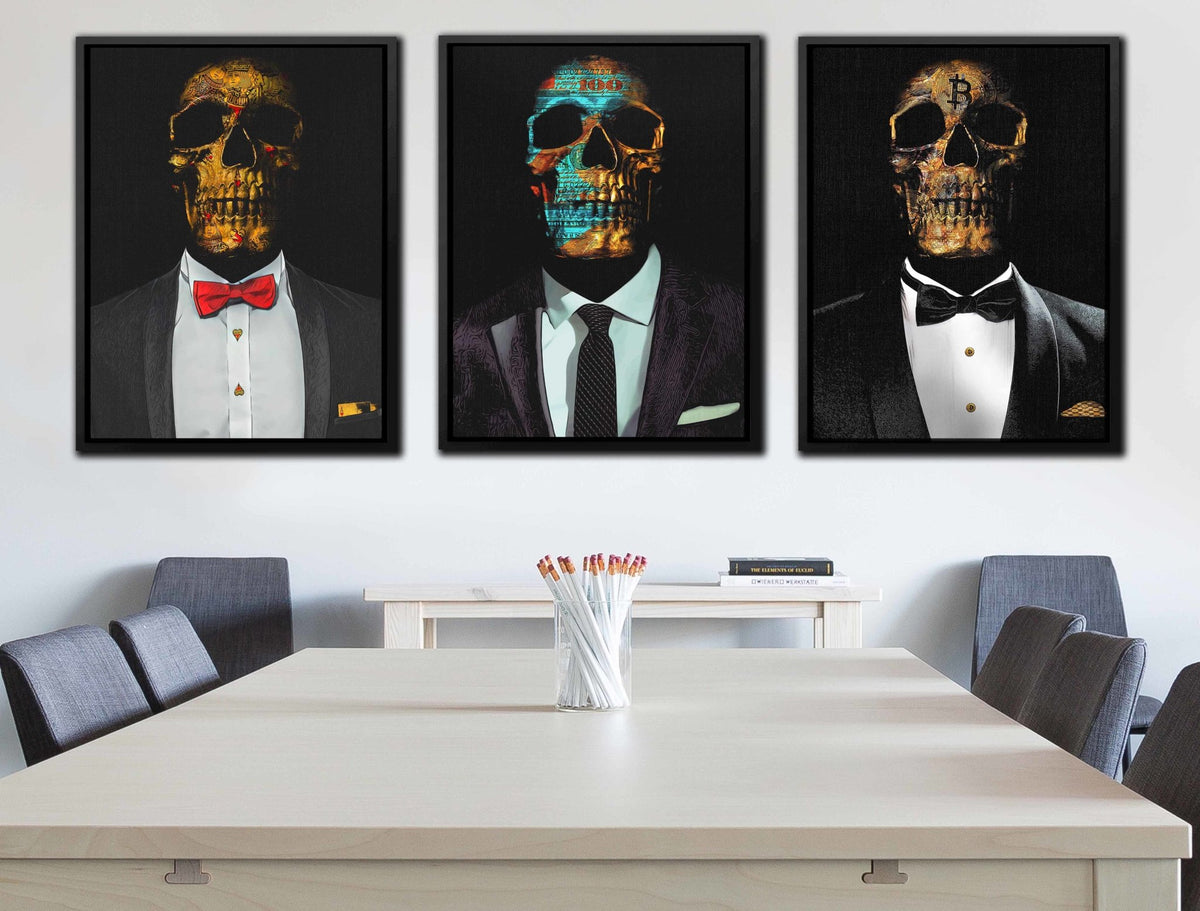 Hustler $kulls 3 Piece Set - Thedopeart Canvas