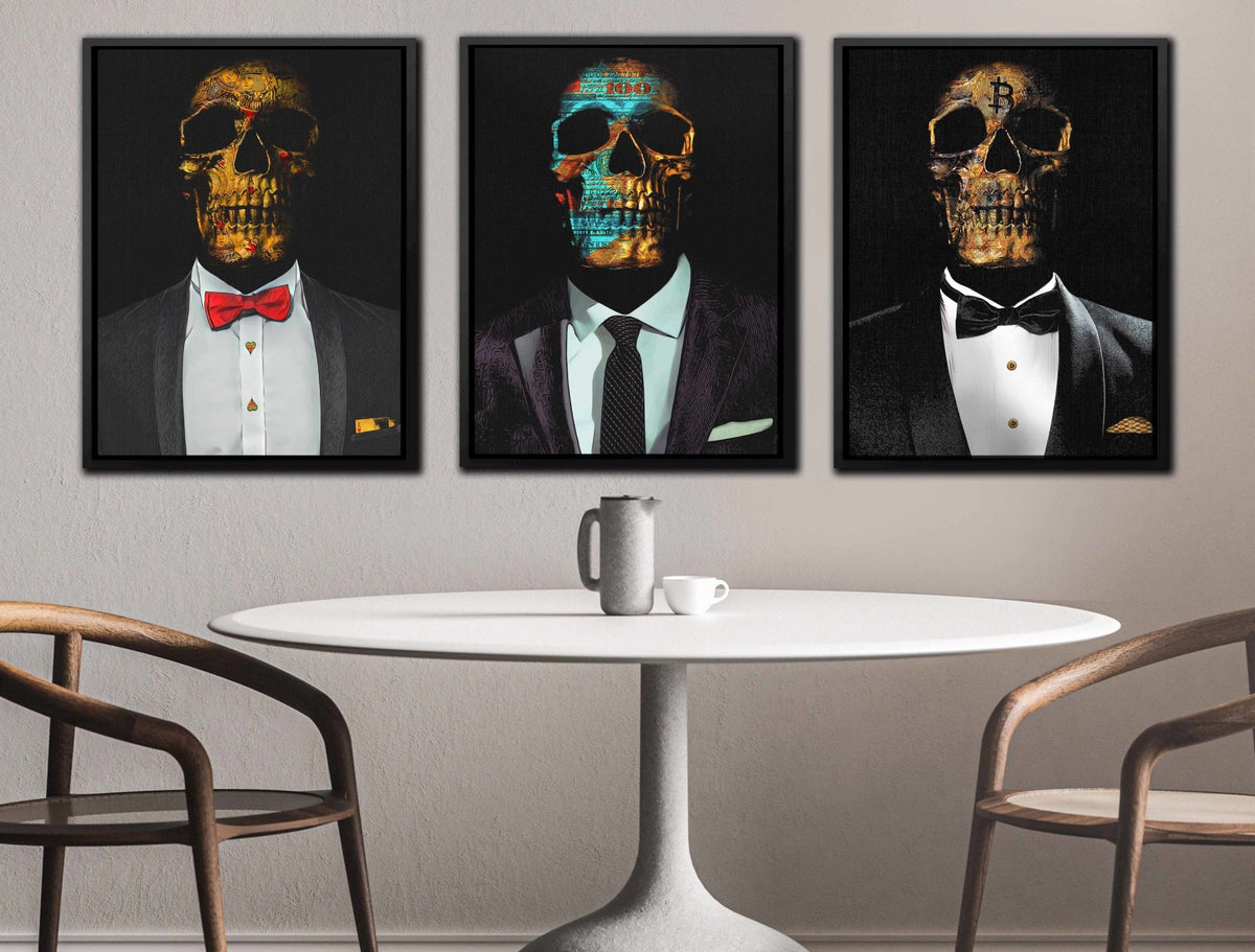 Hustler $kulls 3 Piece Set - Thedopeart Canvas