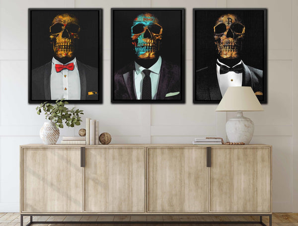 Hustler $kulls 3 Piece Set - Thedopeart Canvas