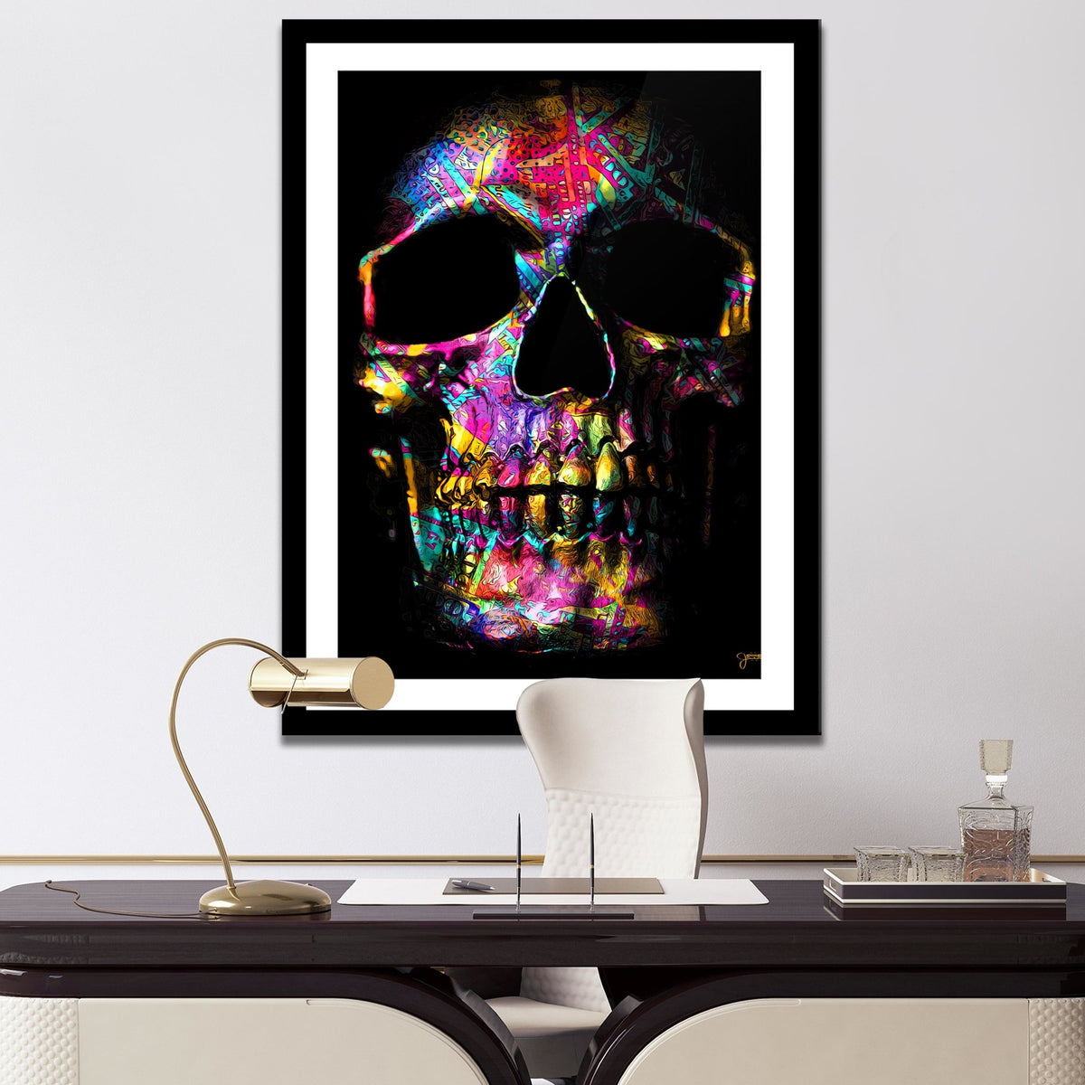 Pink $kull Semi-gloss Print - Thedopeart Prints