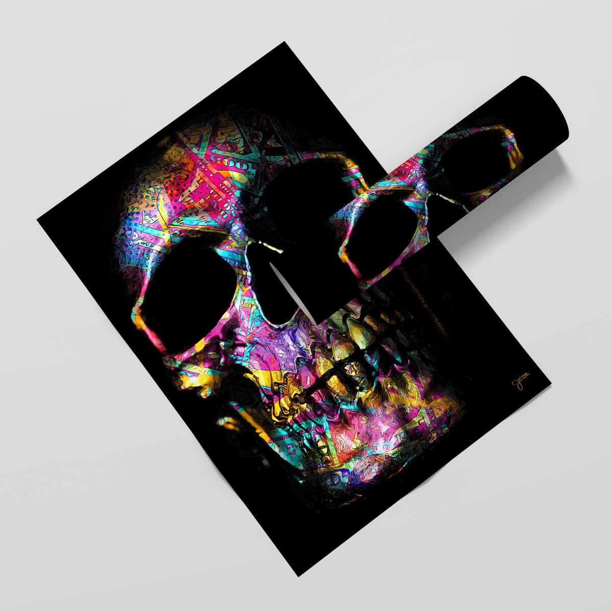 Pink $kull Semi-gloss Print - Thedopeart Prints