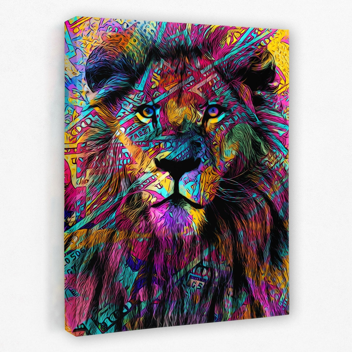 Money Lion - Hundred Dollar Bill Art - Lion Wall Art Print - Thedopeart