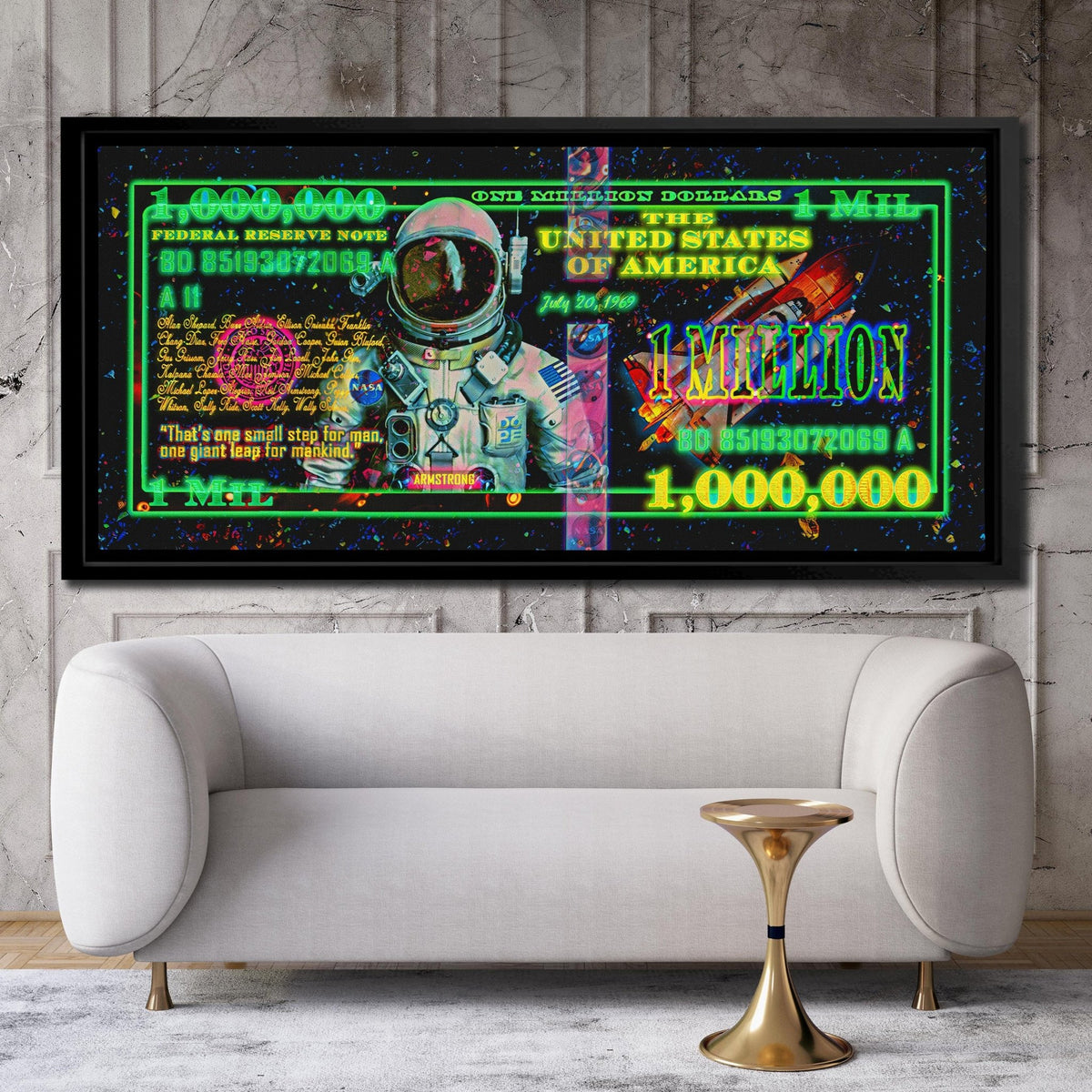 Million Dollar Bill Astronaut - Thedopeart Canvas