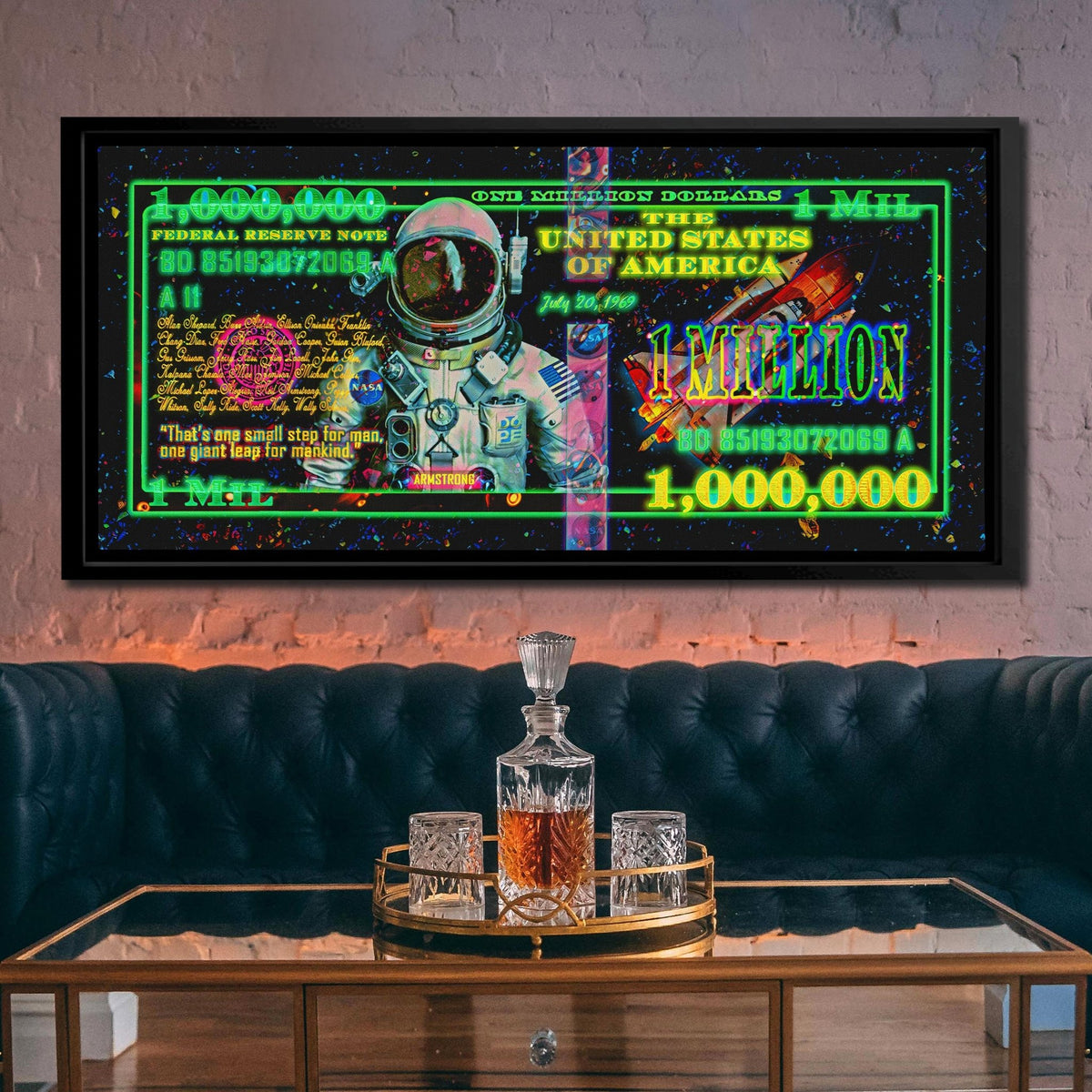 Million Dollar Bill Astronaut - Thedopeart Canvas