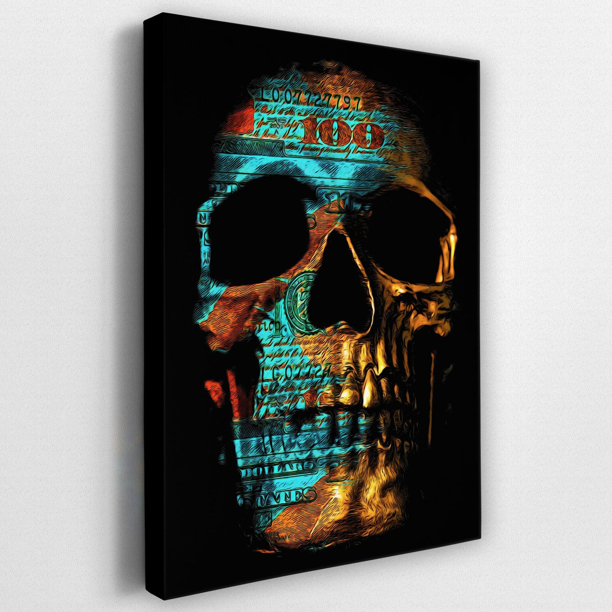 Money $kulls 3 Piece Set - Thedopeart Canvas