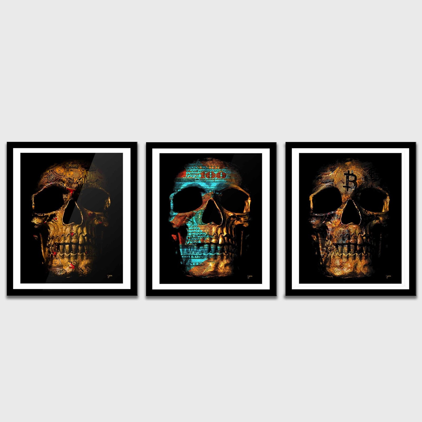 Money $kulls Semi-Gloss Prints - Thedopeart Prints