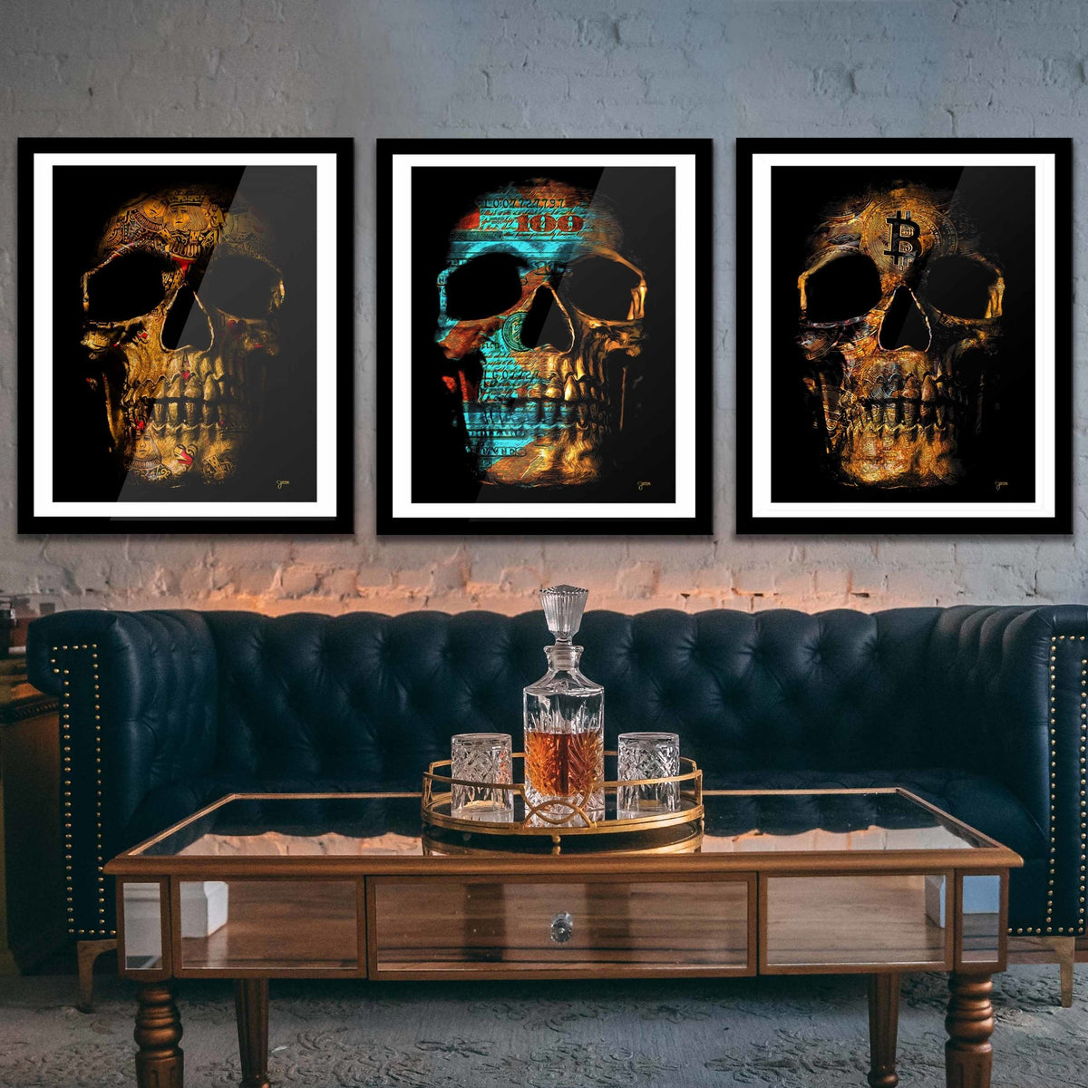 Money $kulls Semi-Gloss Prints - Thedopeart Prints