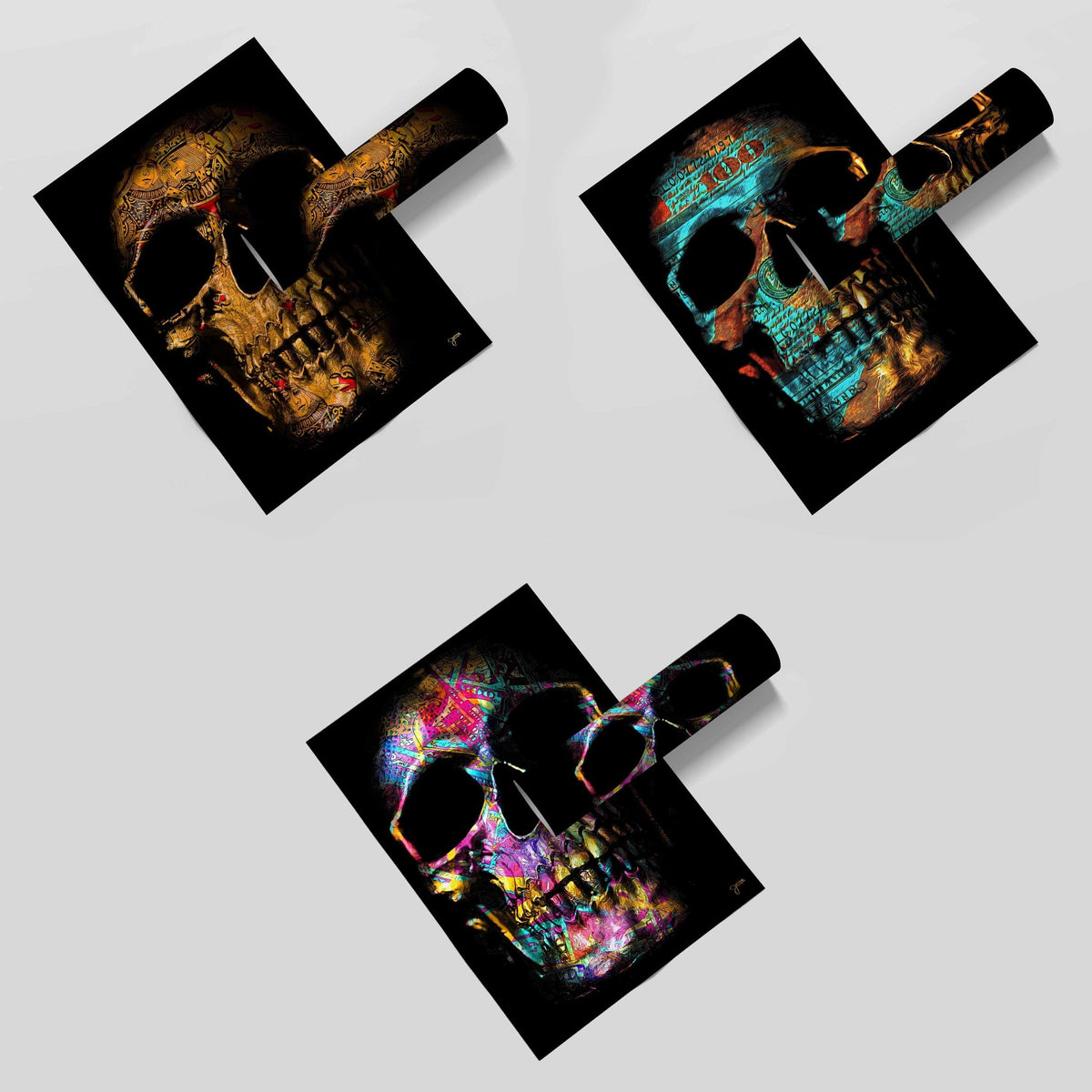 Money $kulls Semi-Gloss Prints - Thedopeart Prints