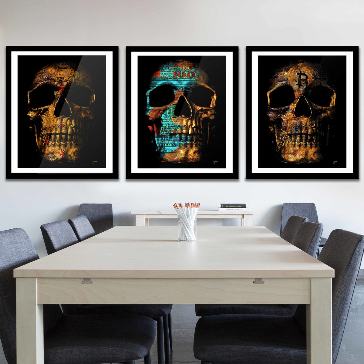 Money $kulls Semi-Gloss Prints - Thedopeart Prints