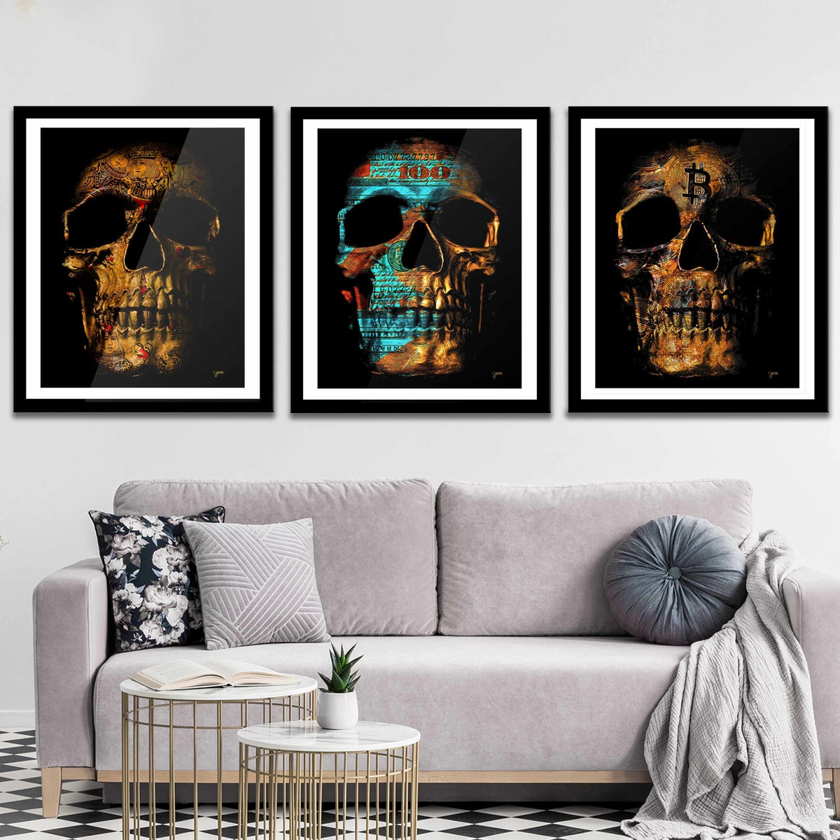 Money $kulls Semi-Gloss Prints - Thedopeart Prints