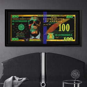 Money Skull - 100 Dollar Bill - Thedopeart Canvas