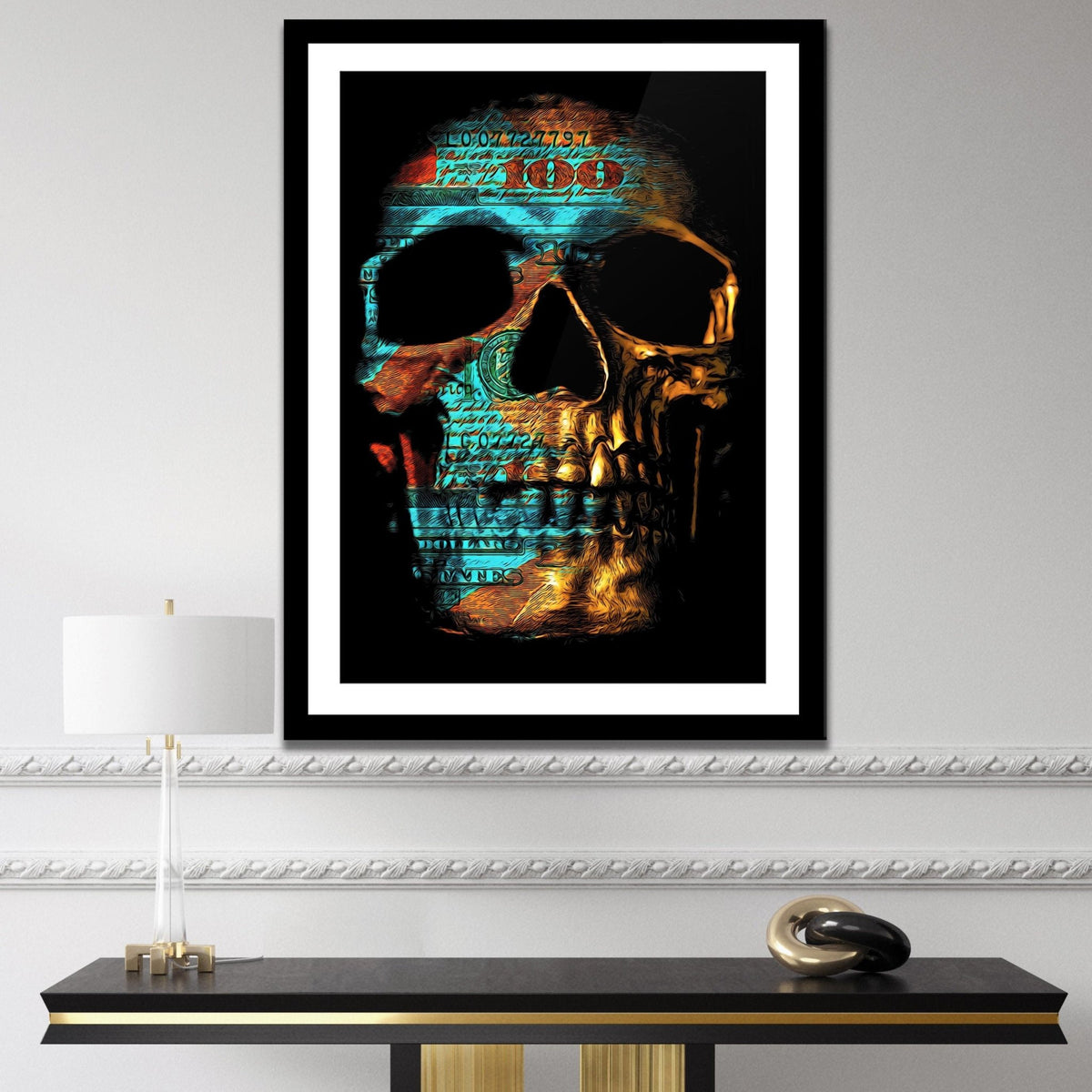 Teal $kull Semi-gloss Print - Thedopeart Prints