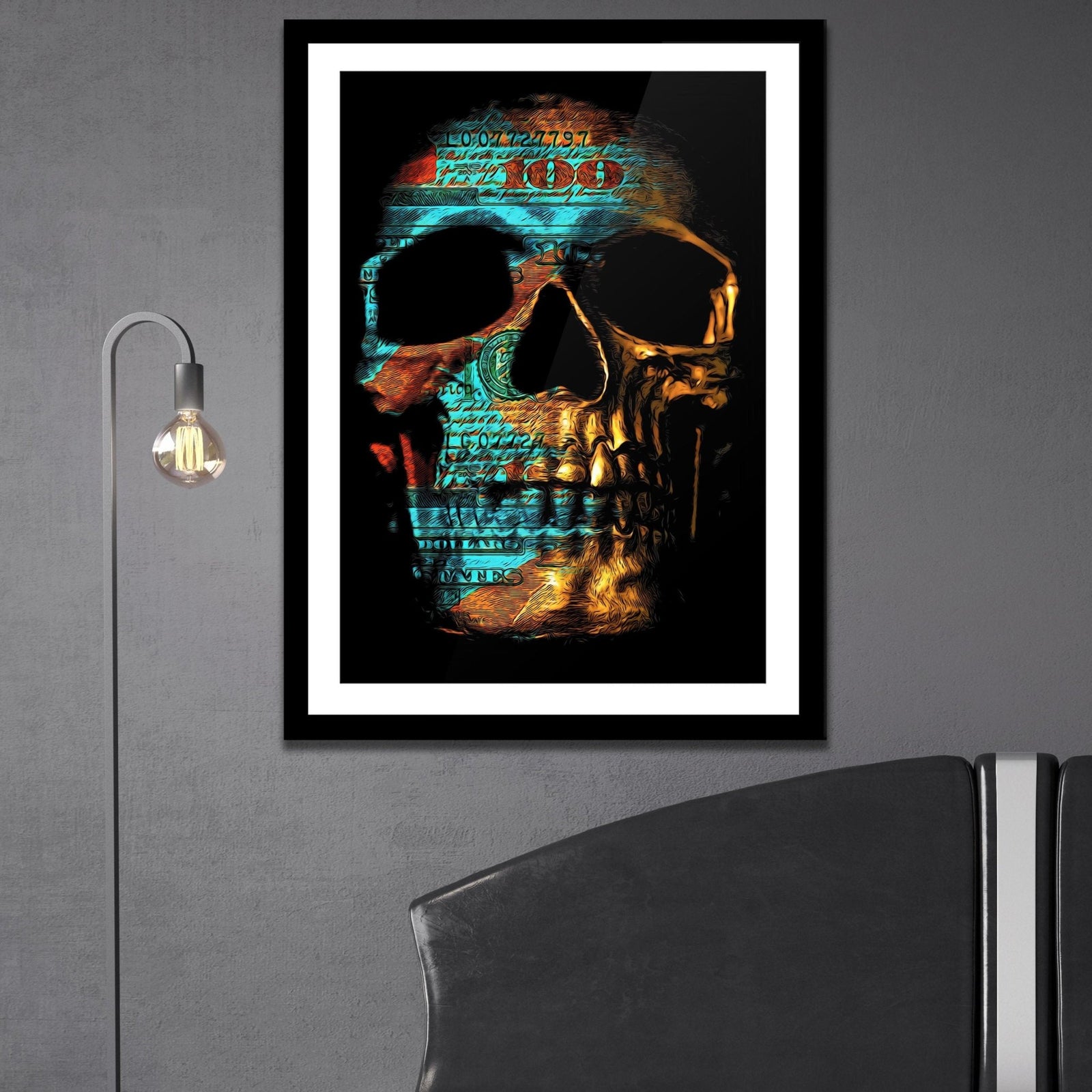 Teal $kull Semi-gloss Print - Thedopeart Prints
