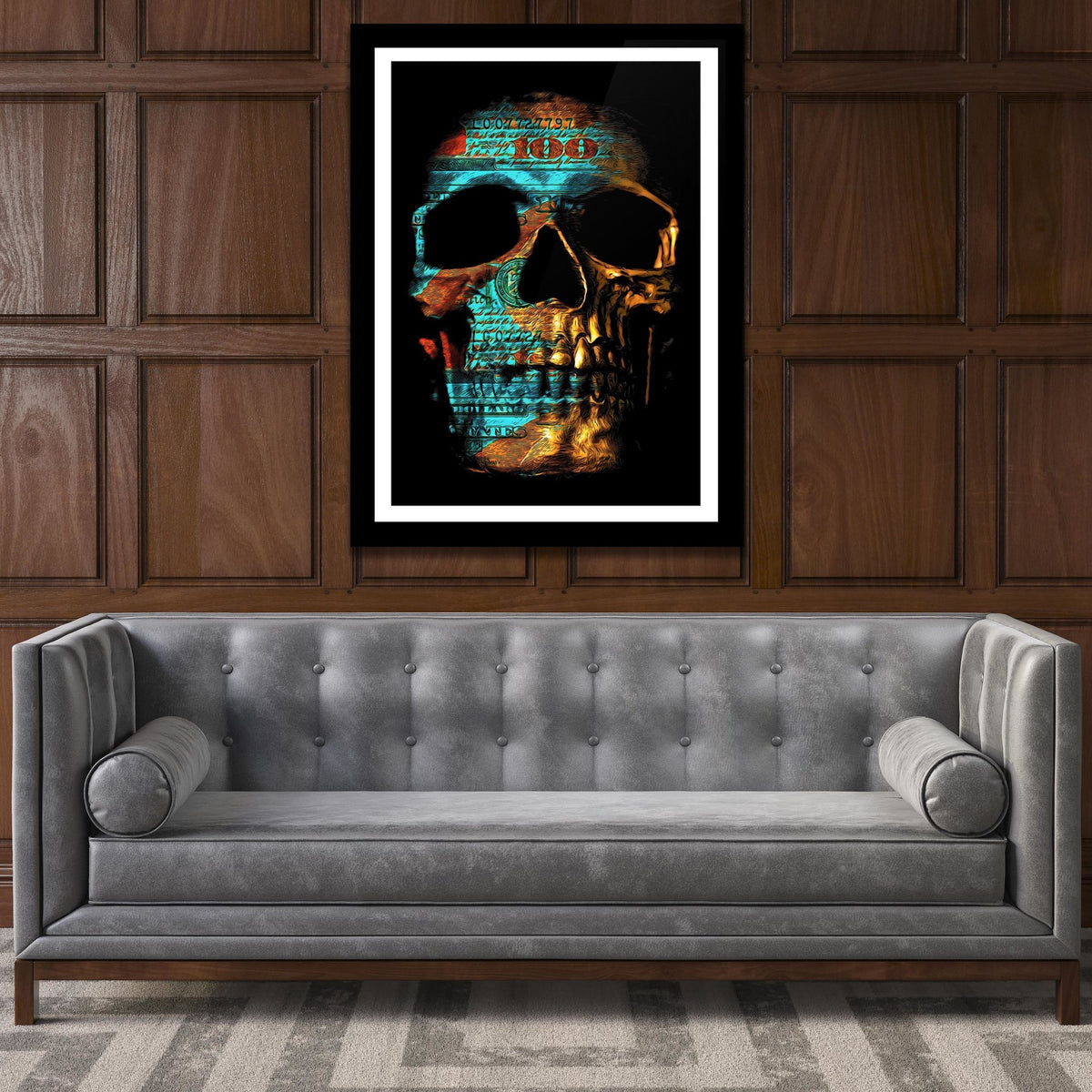 Teal $kull Semi-gloss Print - Thedopeart Prints
