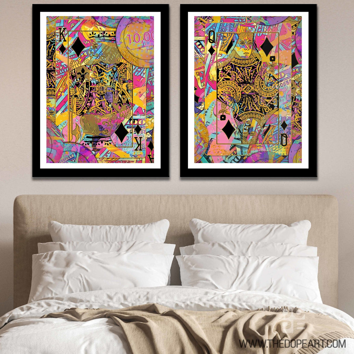 Pink King and Queen Couple Semi-Gloss Prints - Thedopeart Prints