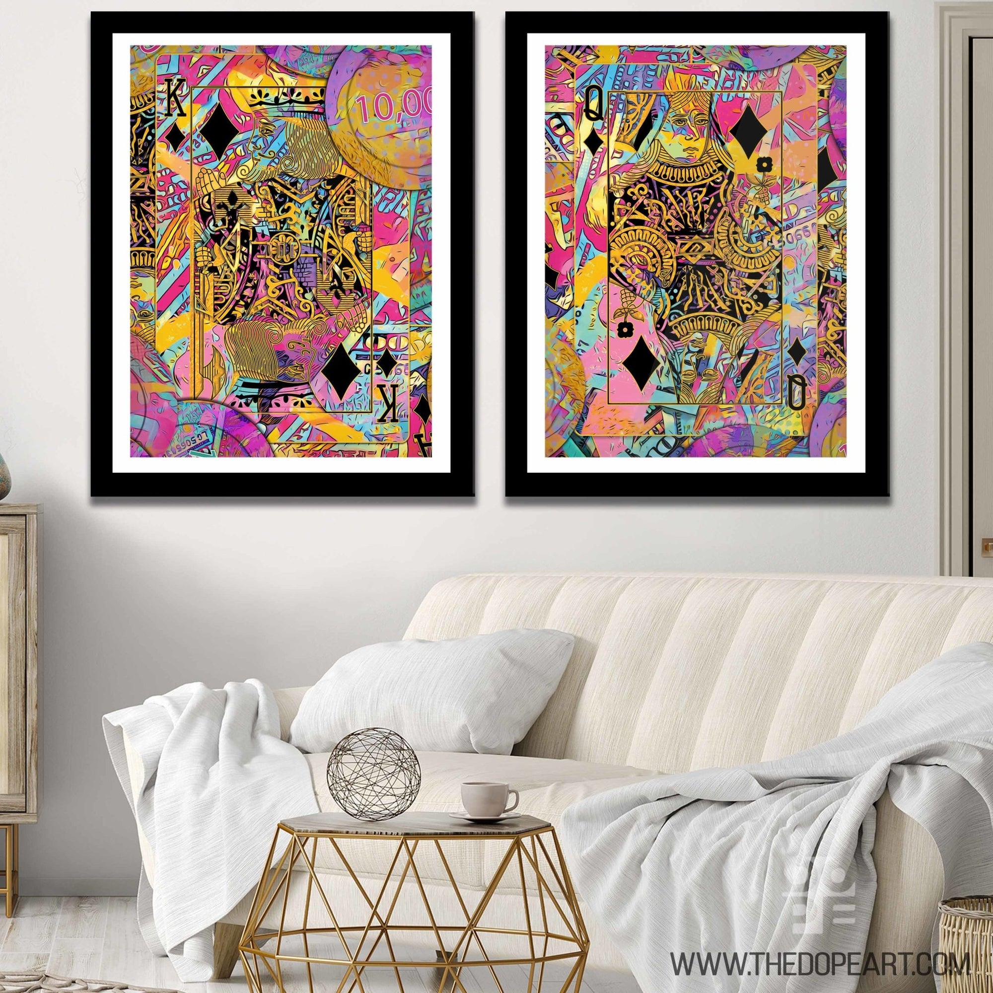 Pink King and Queen Couple Semi-Gloss Prints - Thedopeart Prints