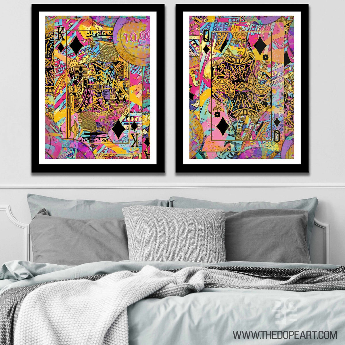 Pink King and Queen Couple Semi-Gloss Prints - Thedopeart Prints