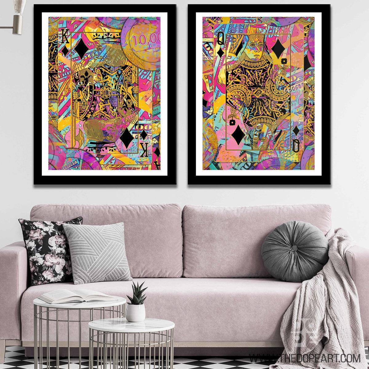 Pink King and Queen Couple Semi-Gloss Prints - Thedopeart Prints