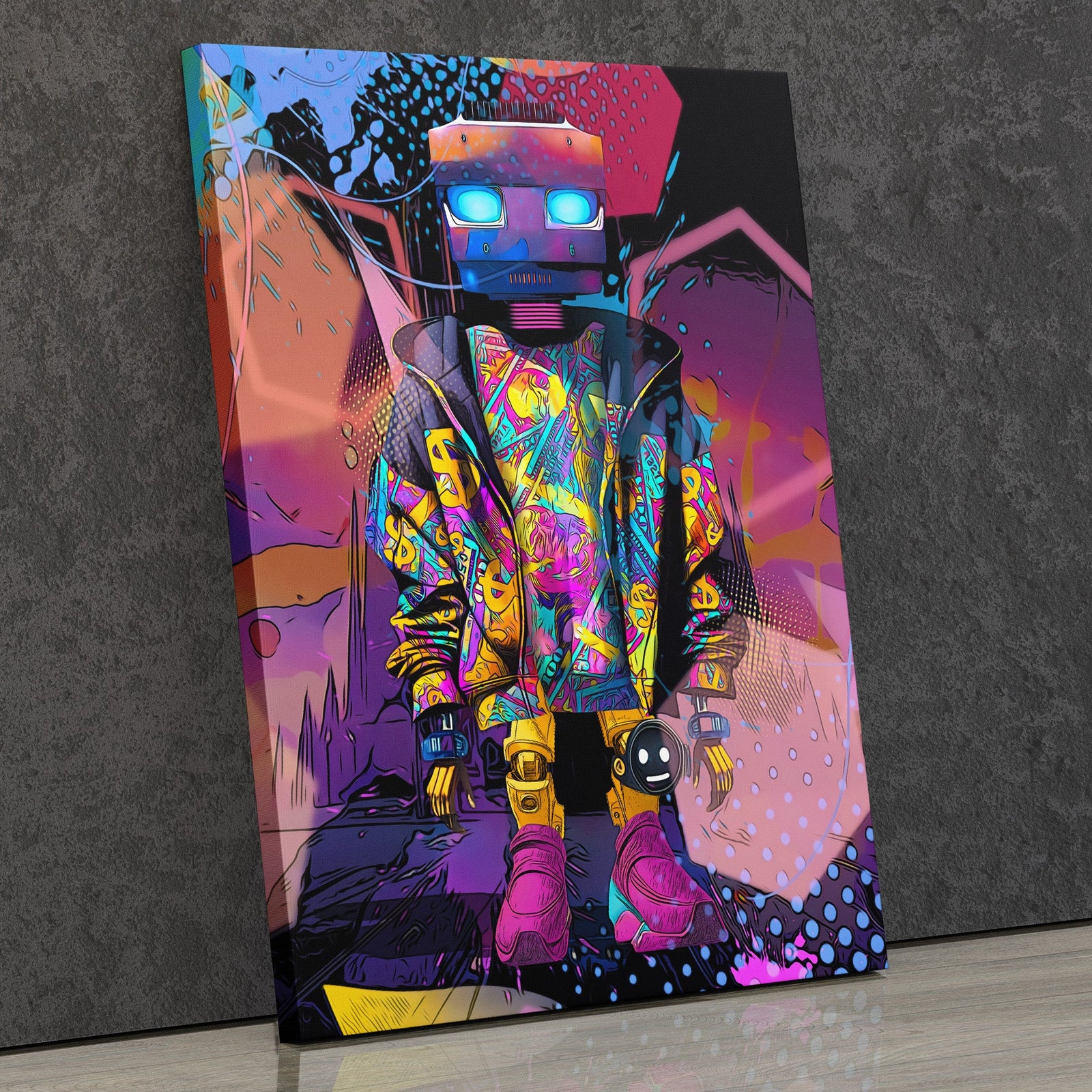 Pink Money Drip Droid - Thedopeart Canvas