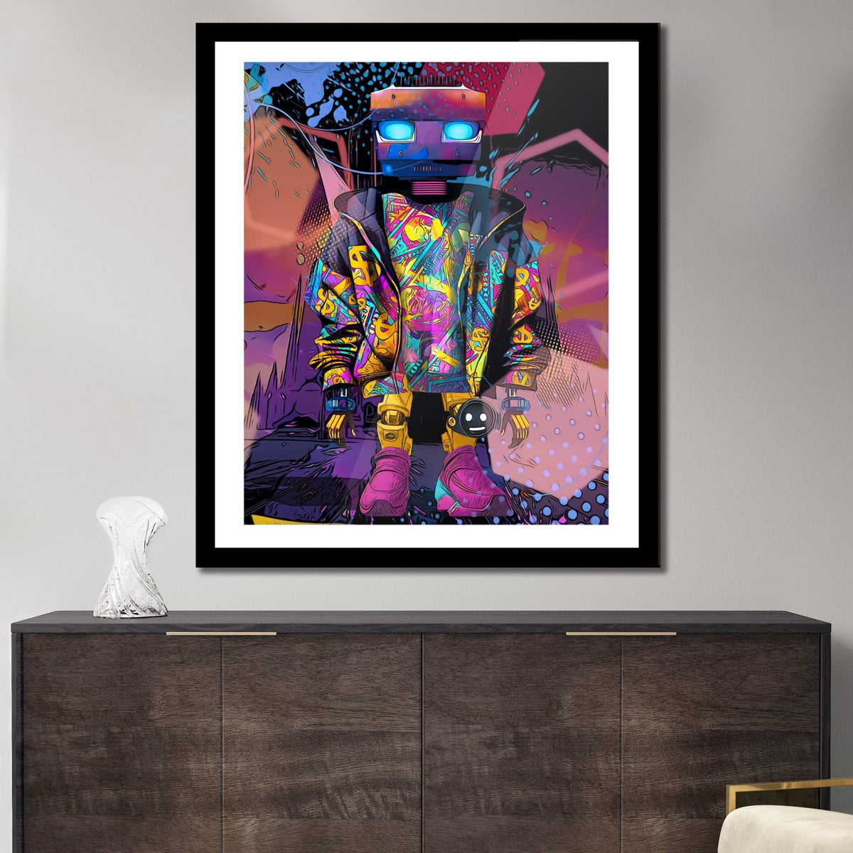 Pink Money Drip Droid Semi-gloss Print - Thedopeart Prints