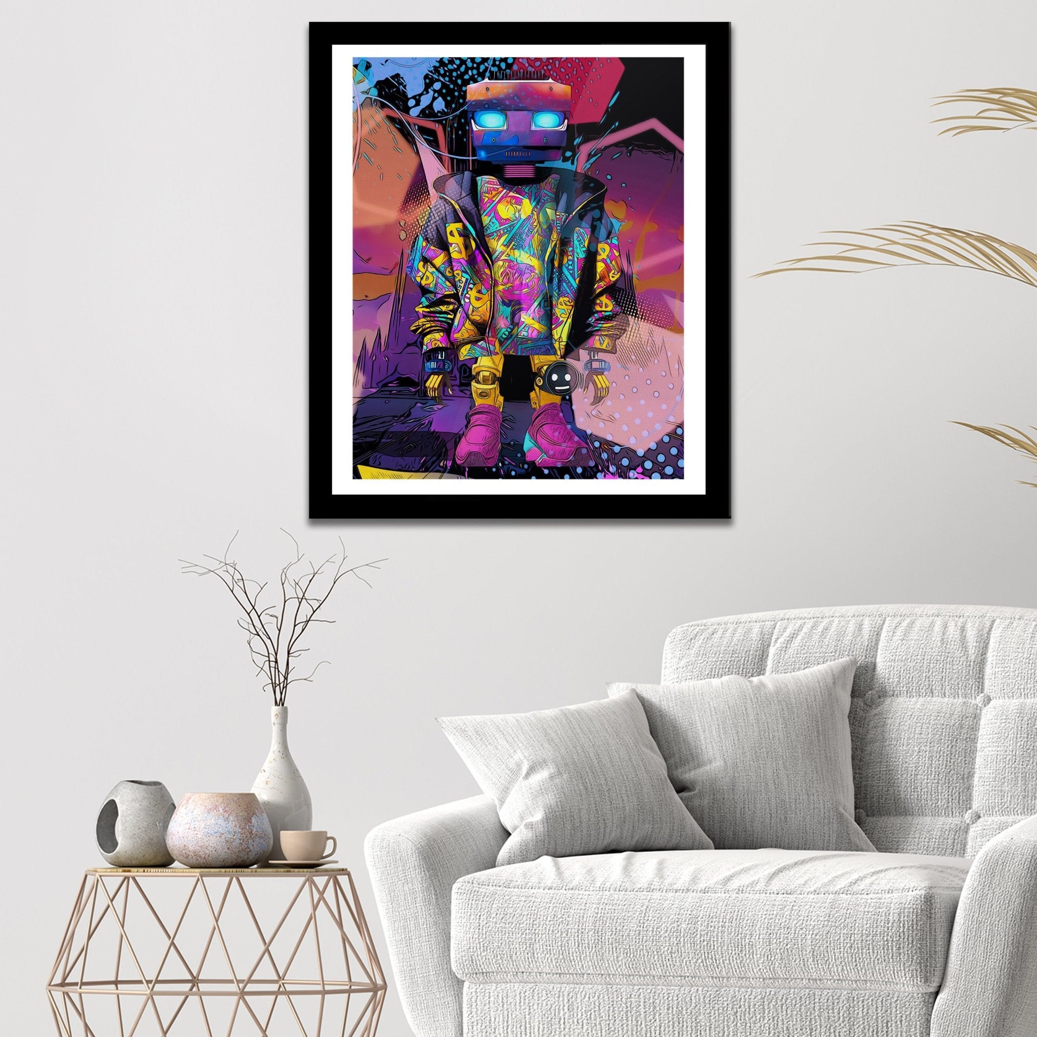 Pink Money Drip Droid - Trendy Maximalist Gaming Room Decor - Thedopeart