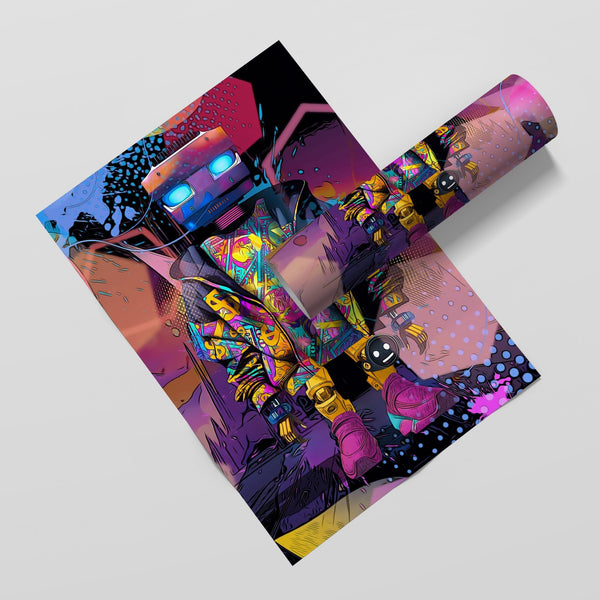 Pink Money Drip Droid Semi-gloss Print - Thedopeart Prints