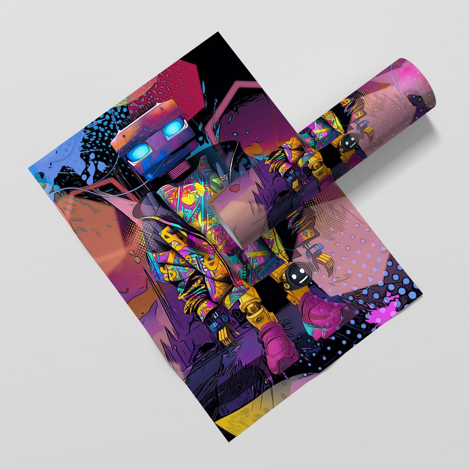 Pink Money Drip Droid Semi-gloss Print - Thedopeart Prints