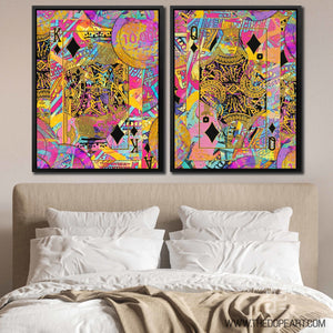 Pink Money King & Queen Set - Thedopeart Canvas