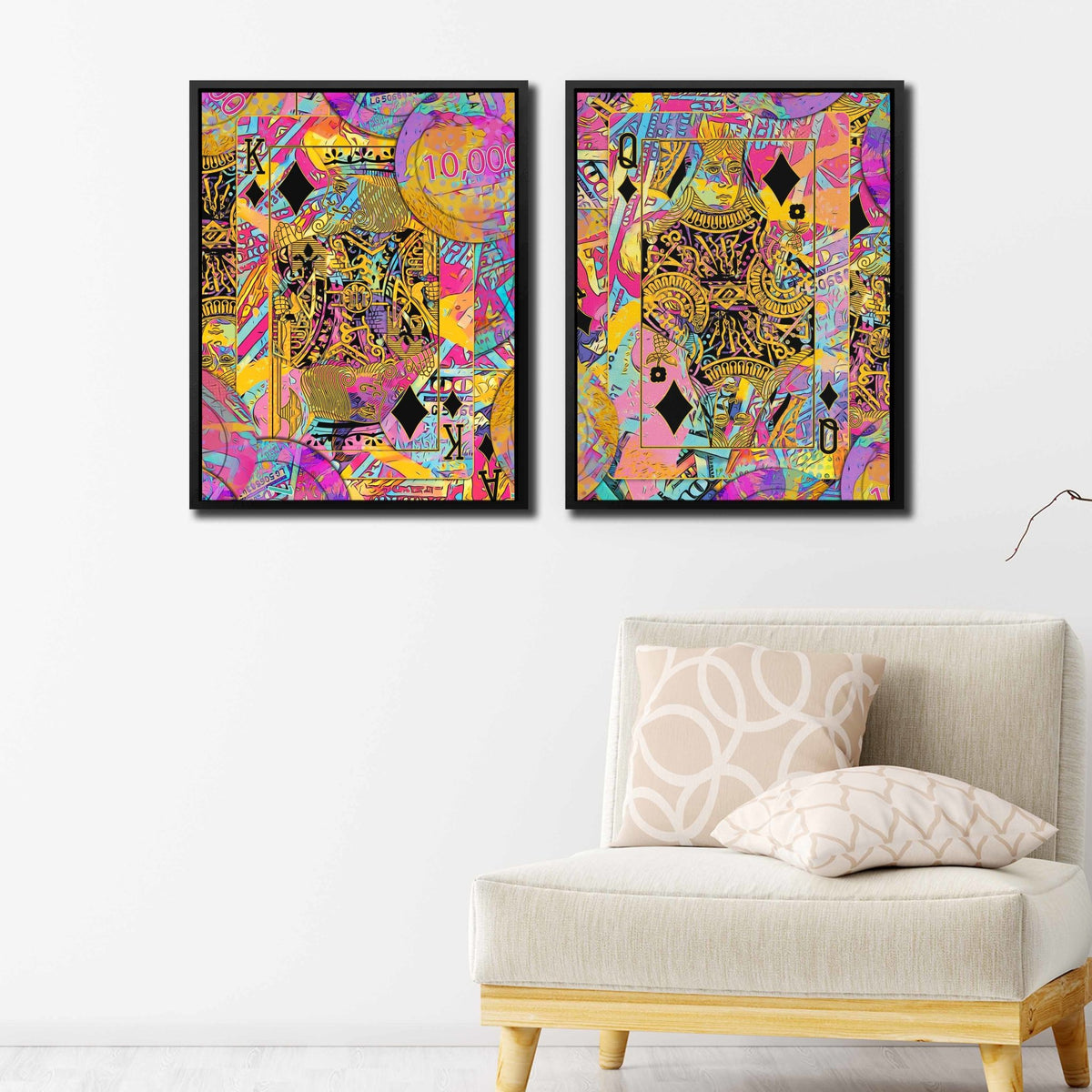 Pink Money King & Queen Set - Thedopeart Canvas