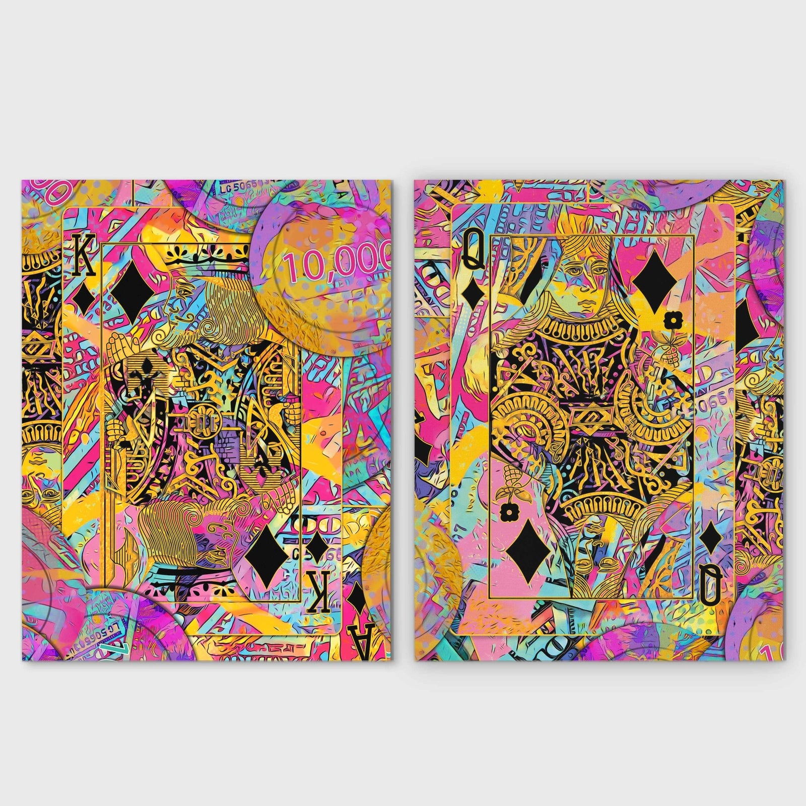 Pink Money King & Queen Set - Thedopeart Canvas