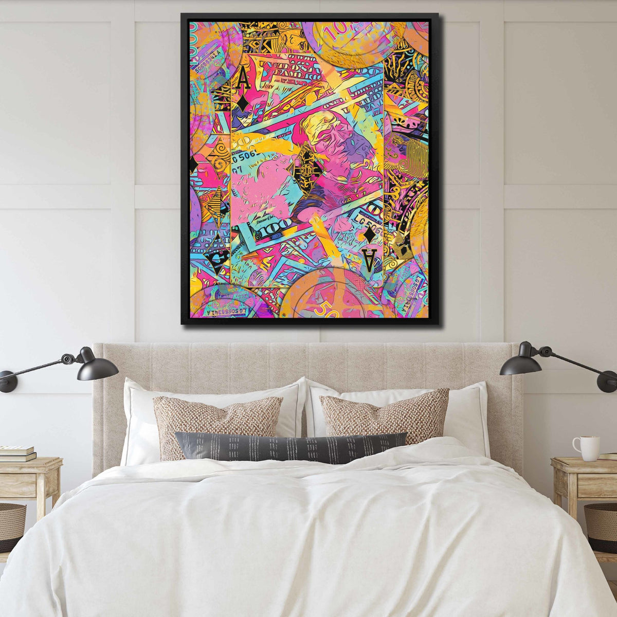Pink Money Poker Ace - Thedopeart Canvas