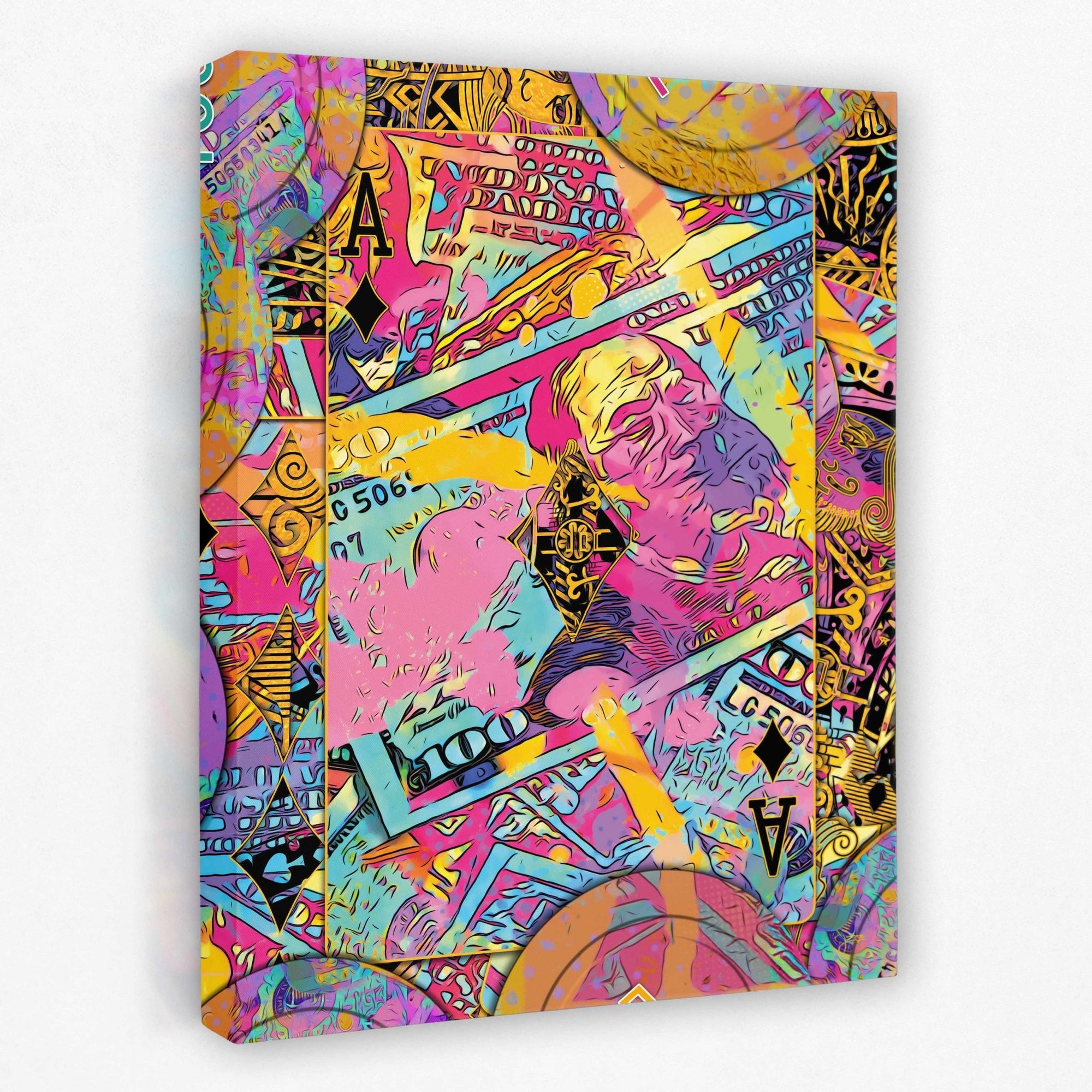 Pink Money Poker Ace - Thedopeart Canvas